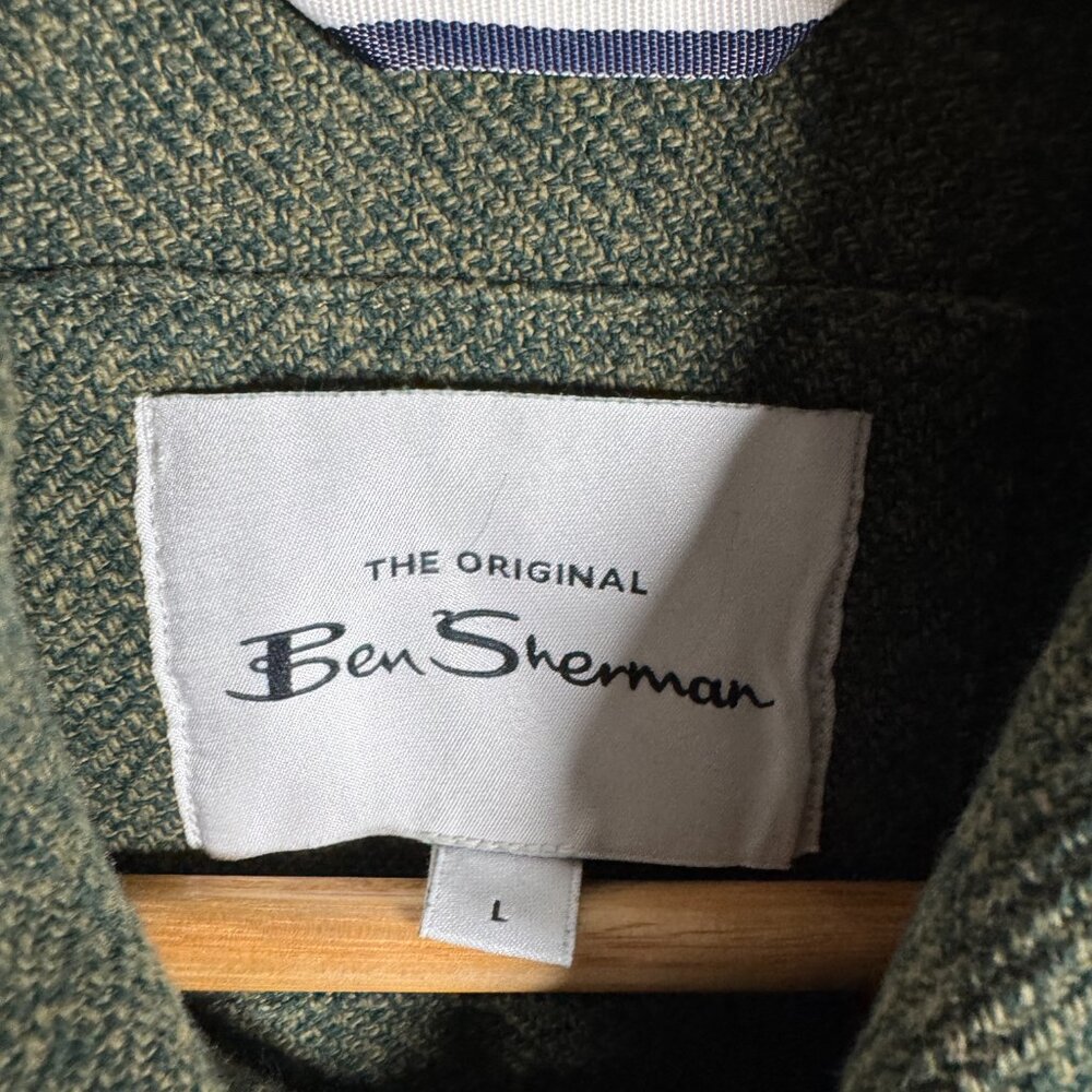Ben Sherman Shirt Jacket Mens Size Large Speckled Forrest Button Shacket Thick - Picture 9 of 11